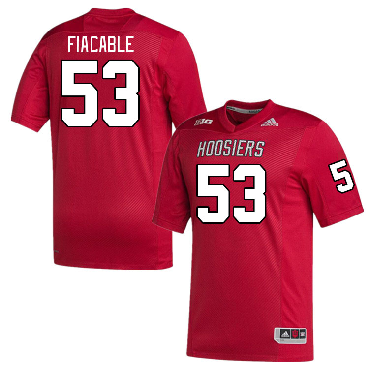 Men #53 Vincent Fiacable Indiana Hoosiers College Football Jerseys Stitched Sale-Red
